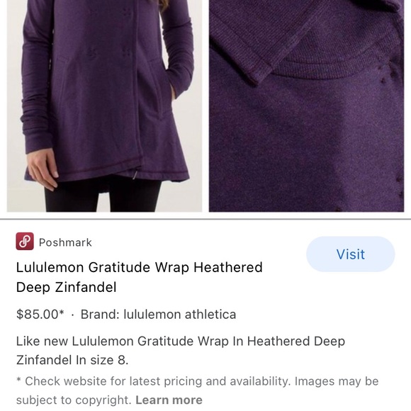 Lululemon gratitude wrap size 6 - Picture 4 of 6